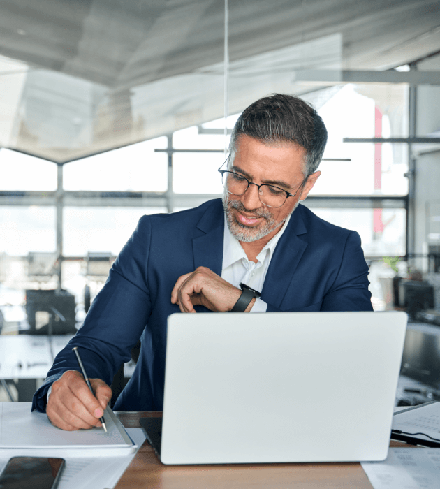 Man Working at Laptop